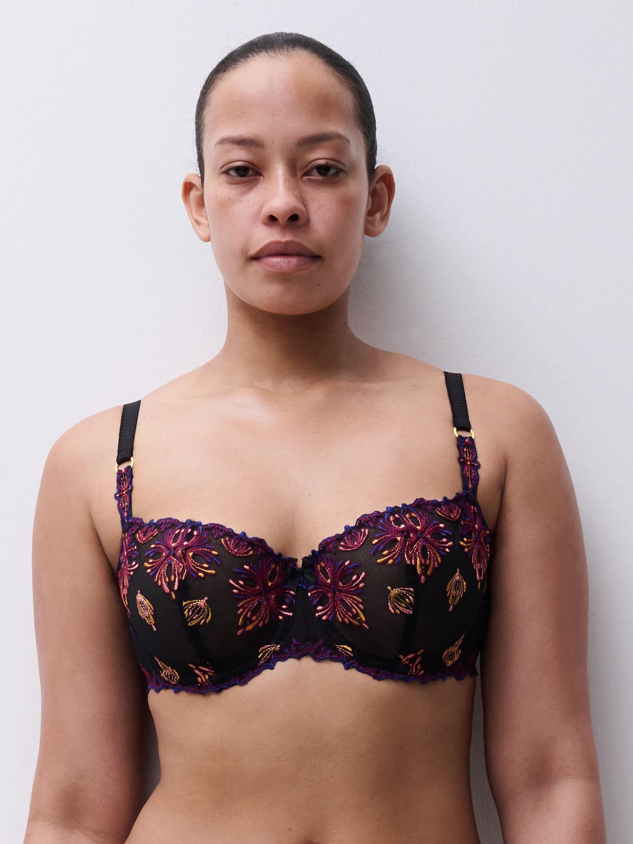 Soutien-gorge corbeille - Noir joyaux