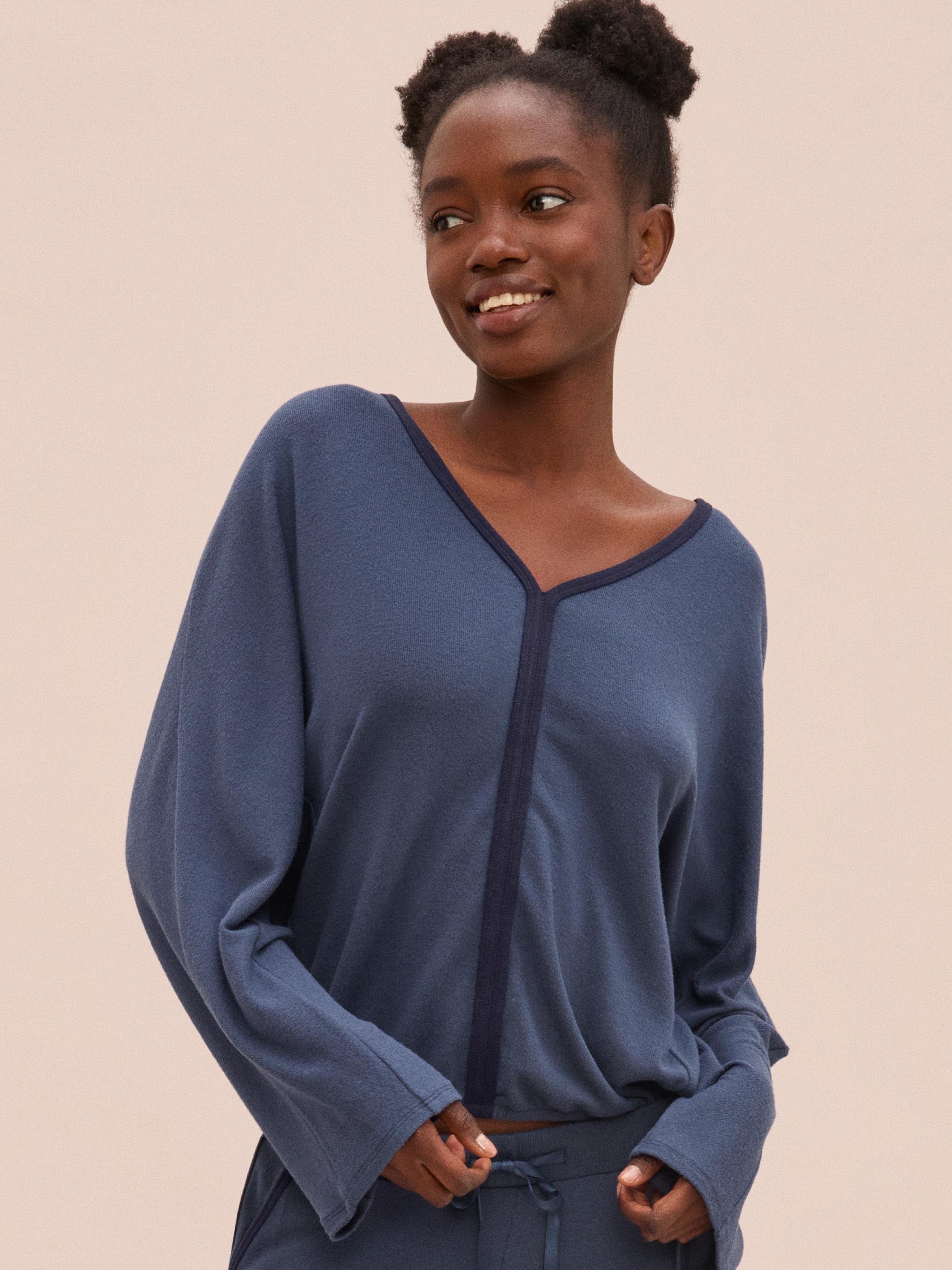 T-shirt manches longues - Bleu foncé