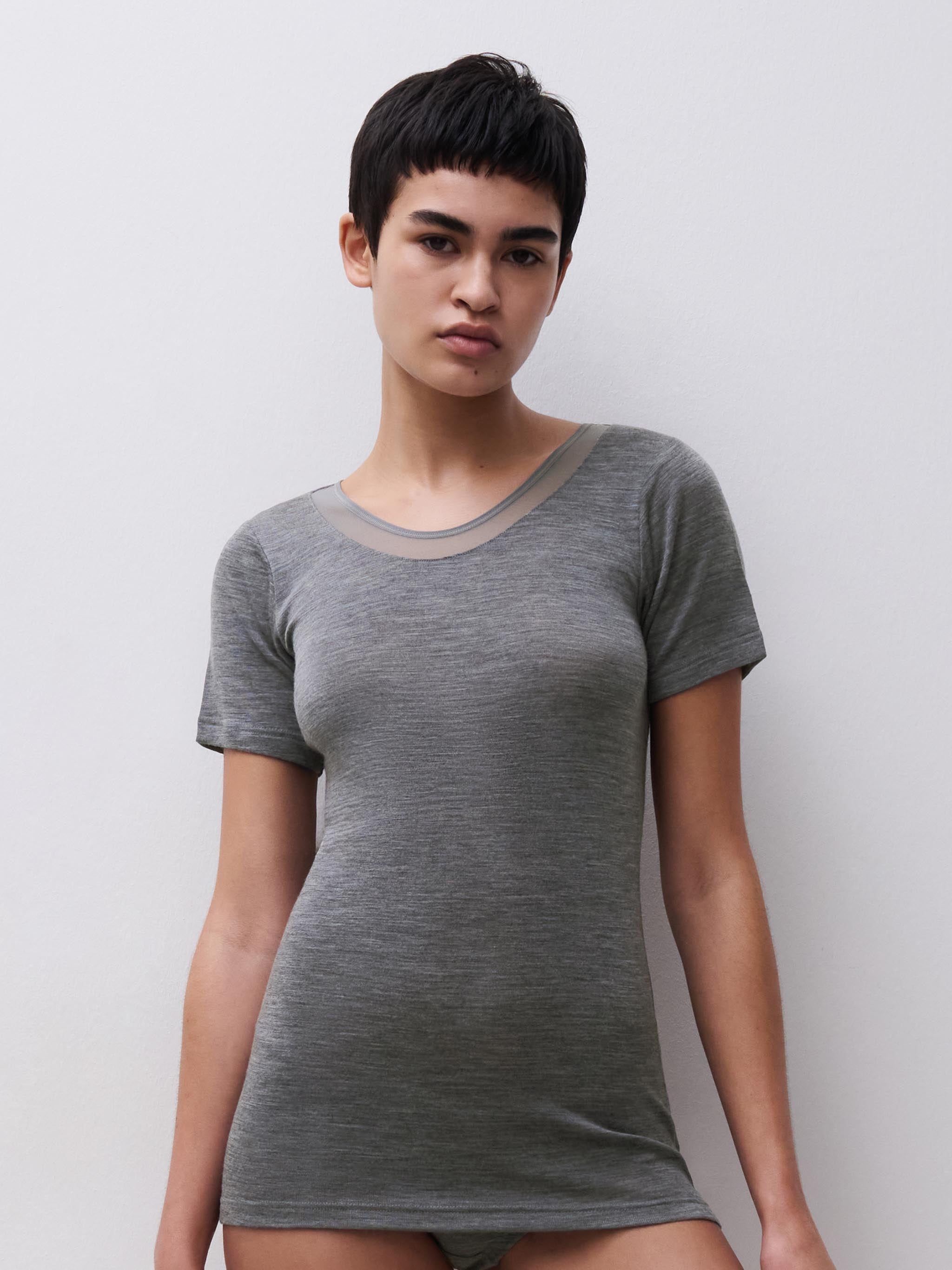 T-shirt manches courtes - Gris chiné