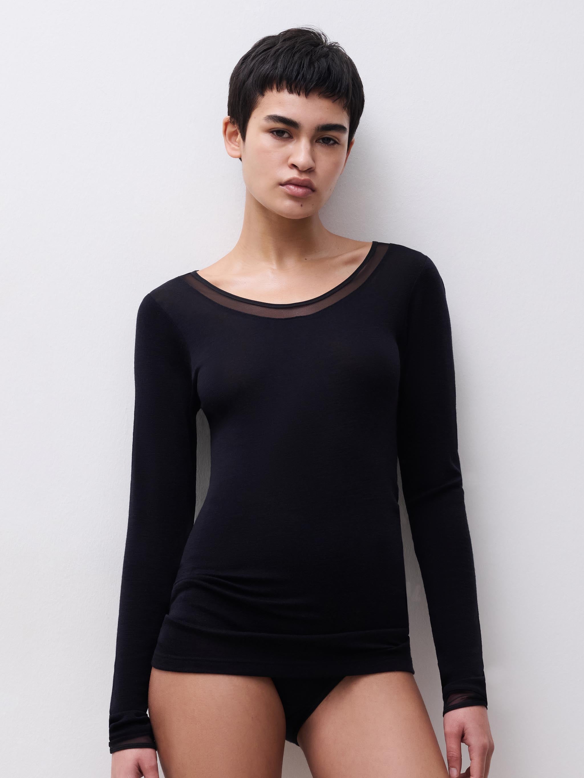 T-shirt manches longues - Noir