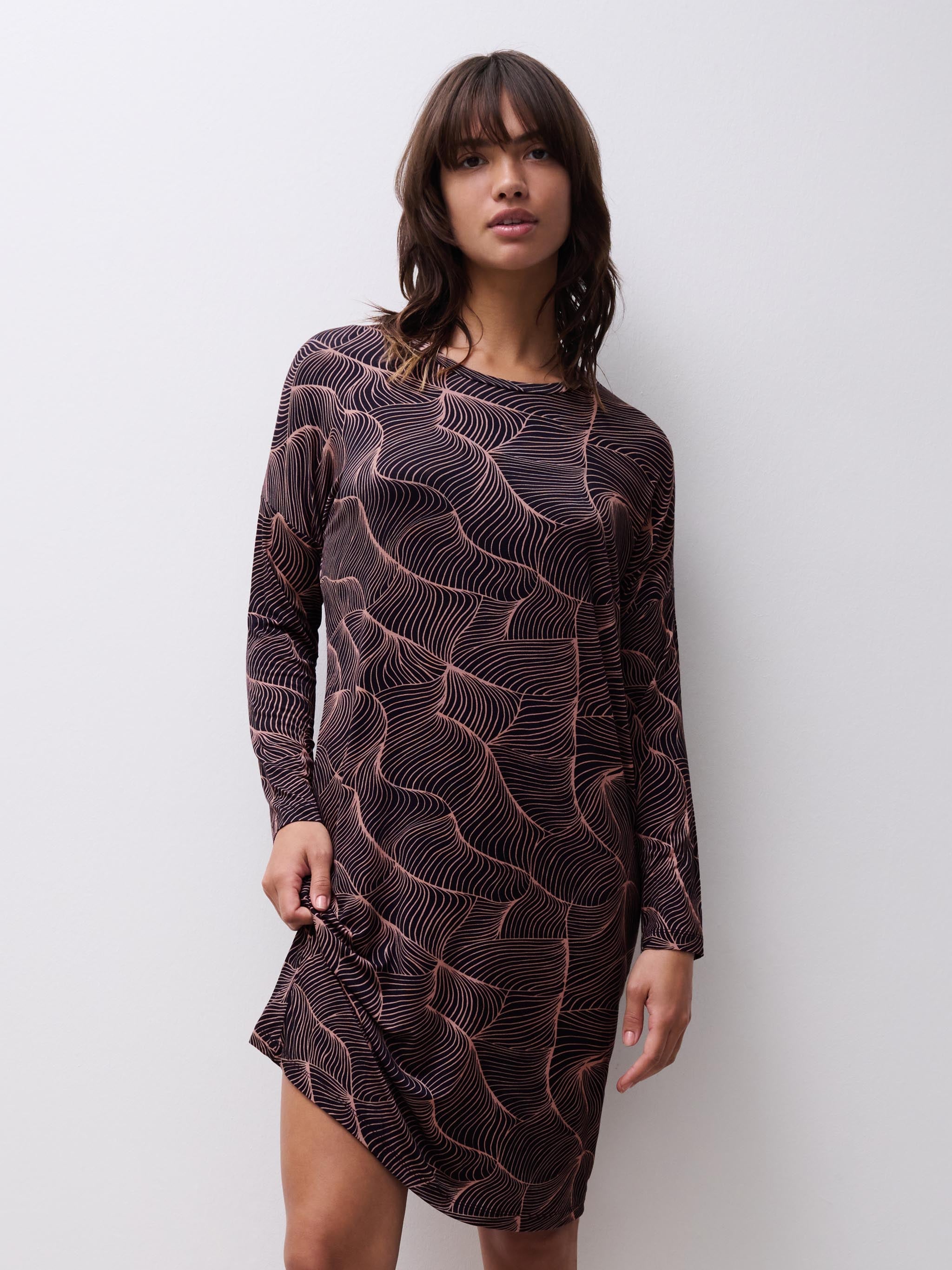 Maxi T-shirt manches longues - Vagues blush