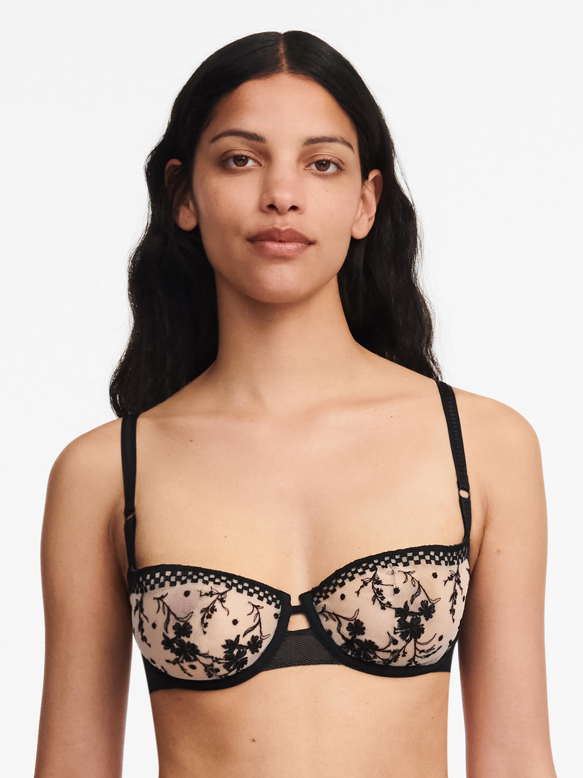 Soutien-gorge corbeille - Beige doré / Noir 