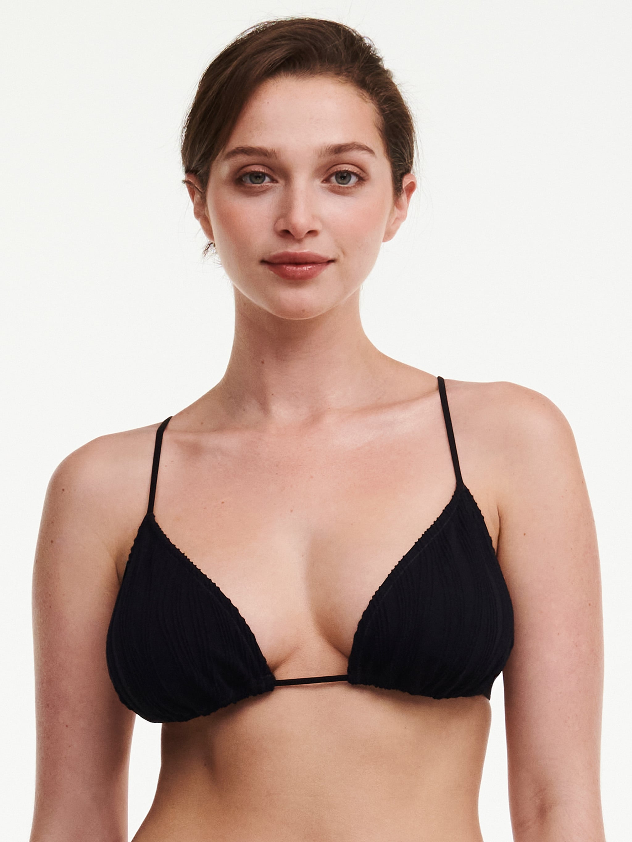 Soutien-gorge sans armature triangle coques amovibles - Noir