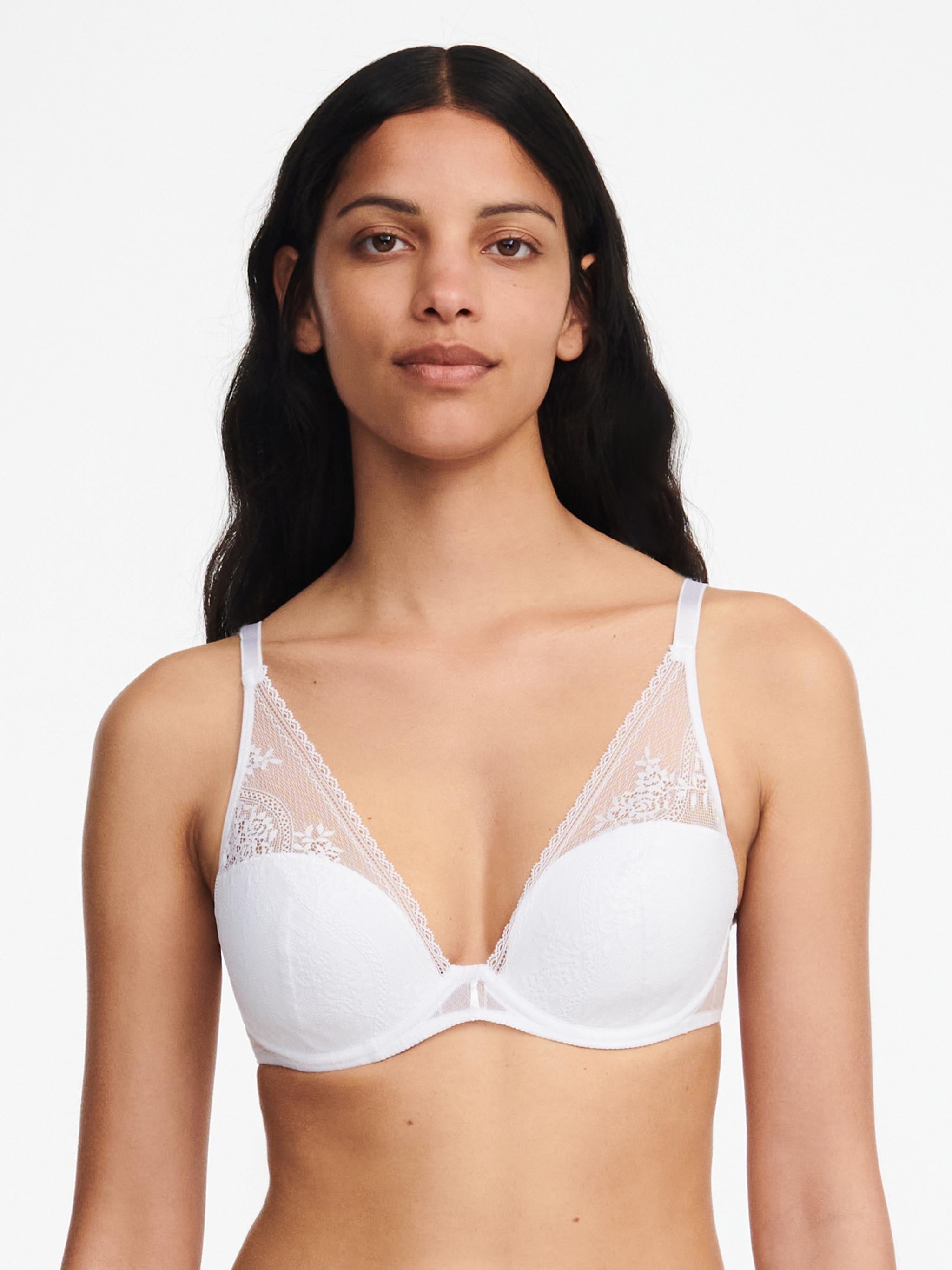 Soutien-gorge coques plongeant - Blanc