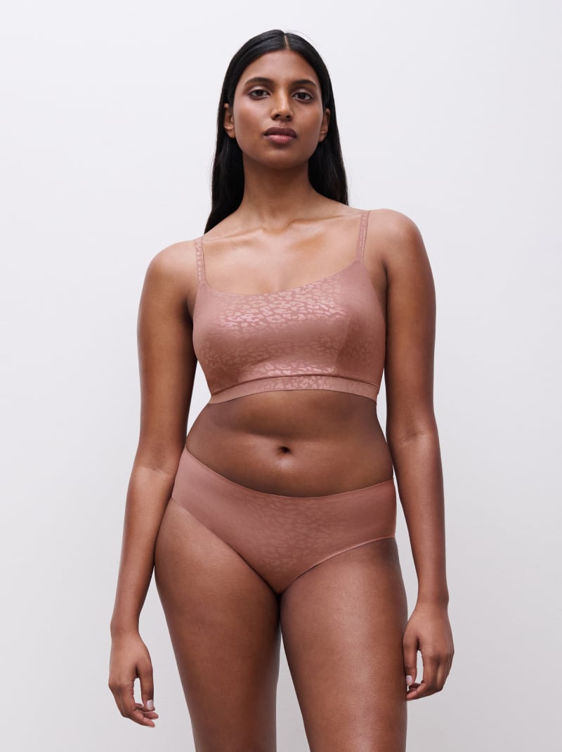 Bralette coques - Leopard Paillettes Rose