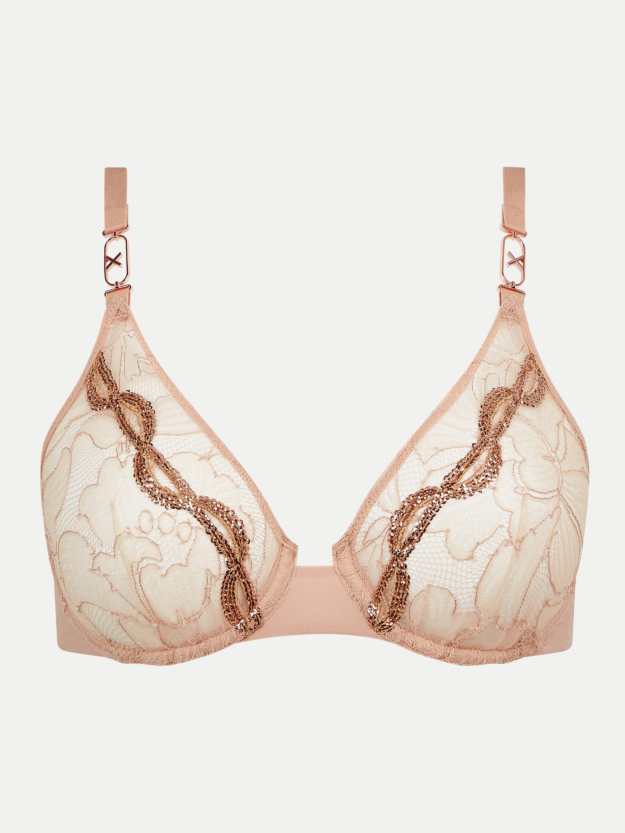 Soutien-gorge Chantelle Festivité Plongeant - Taille FR85G (EU70G) Rouge - Neuf Avec étiquettes