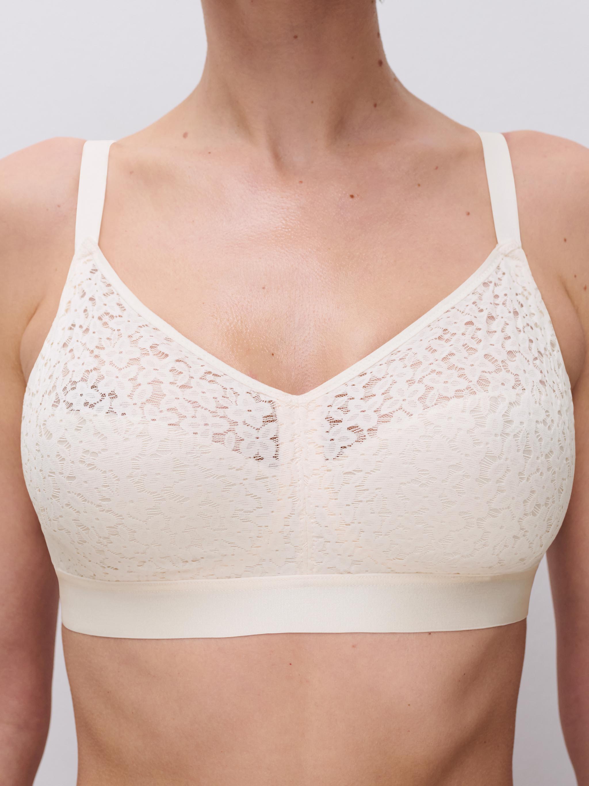 Soutien-gorge Chantelle 90C Blanc Sans Armatures - Confort Et Douceur En Coton