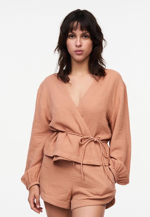 Chemisier Primark Rose Imprimé Fleurs - Manches Froncées, Taille 42, Occasion Très Bon état