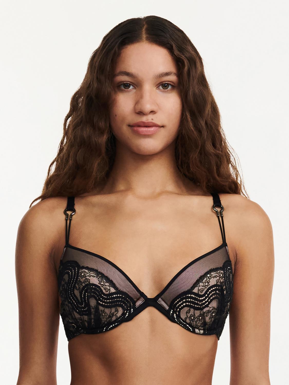 Soutien-gorge Push-up Chantelle Irrésistible 1112 - Taille FR90F/EU75F/UK34E, Noir, NEUF