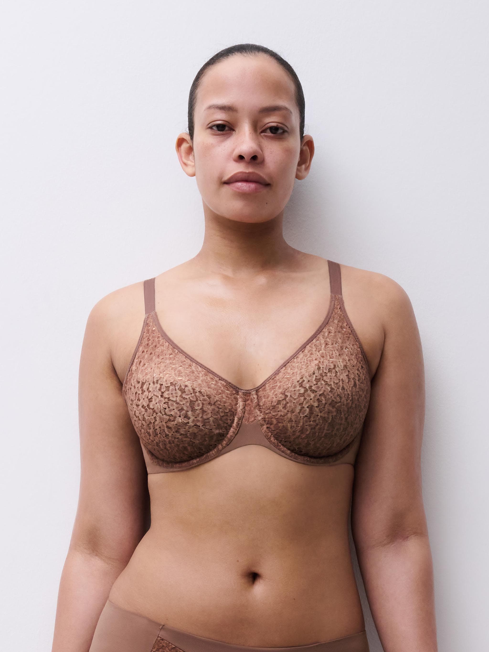 Molded full coverage bra - Wild brown