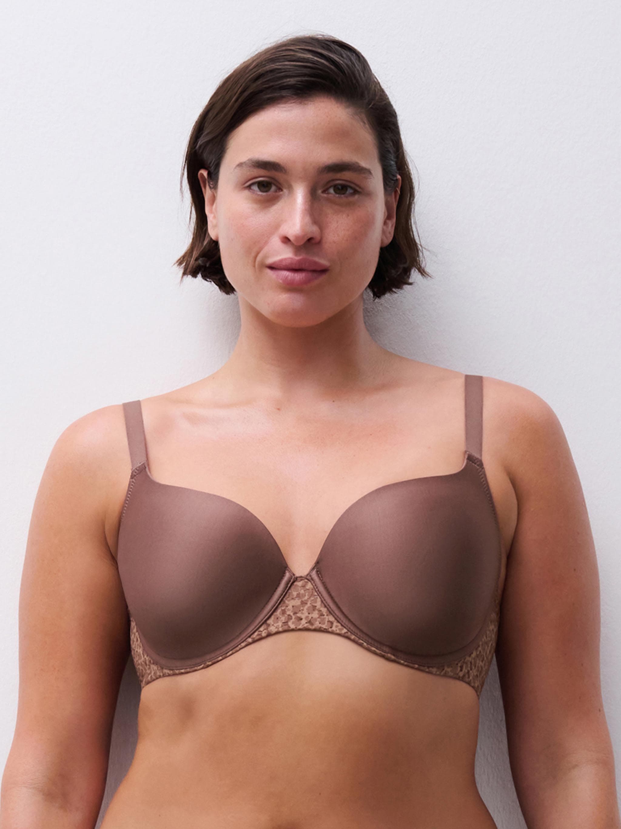 Full coverage t-shirt bra - Wild brown