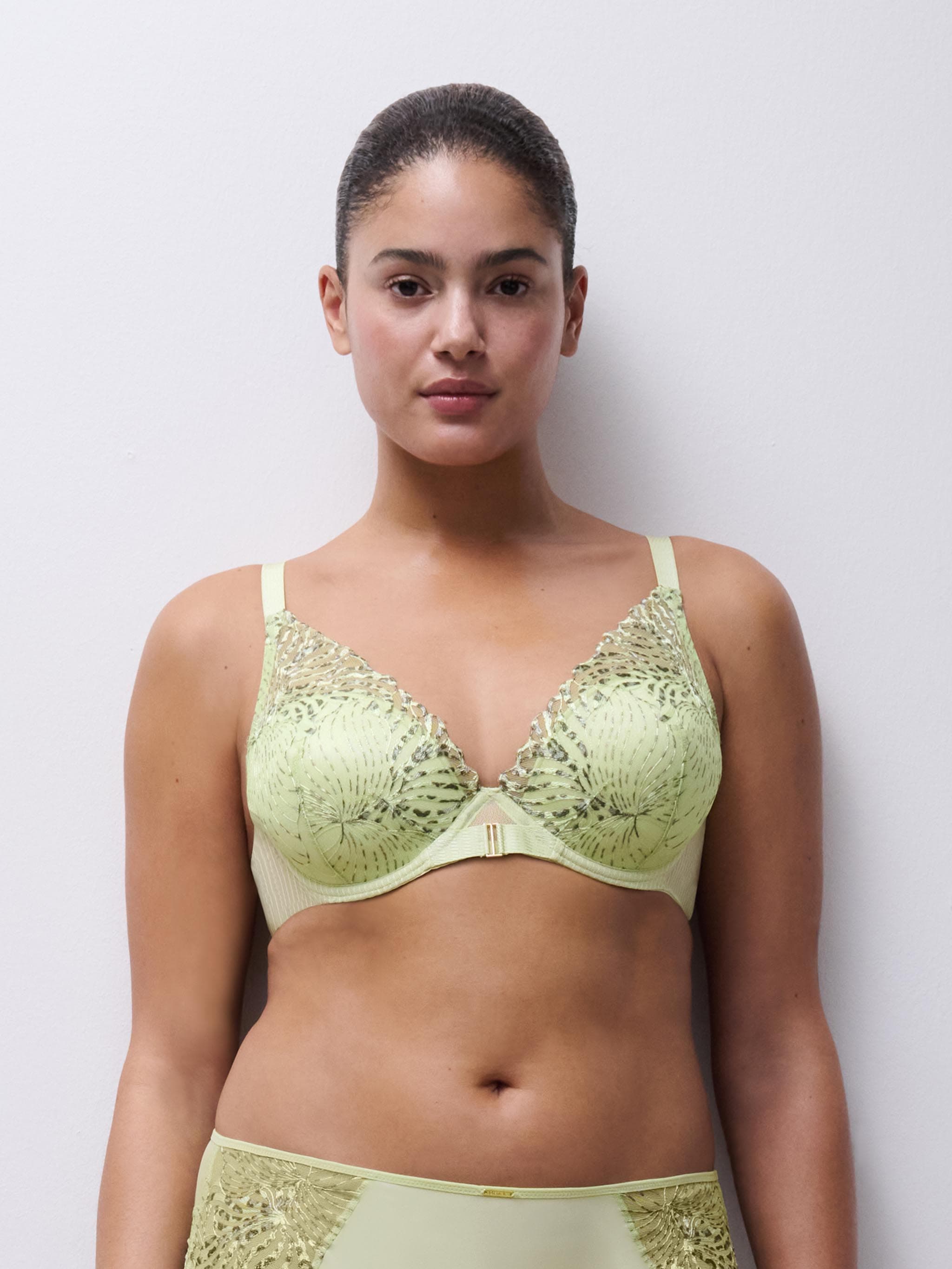 Plunge t-shirt bra - Wild pistachio