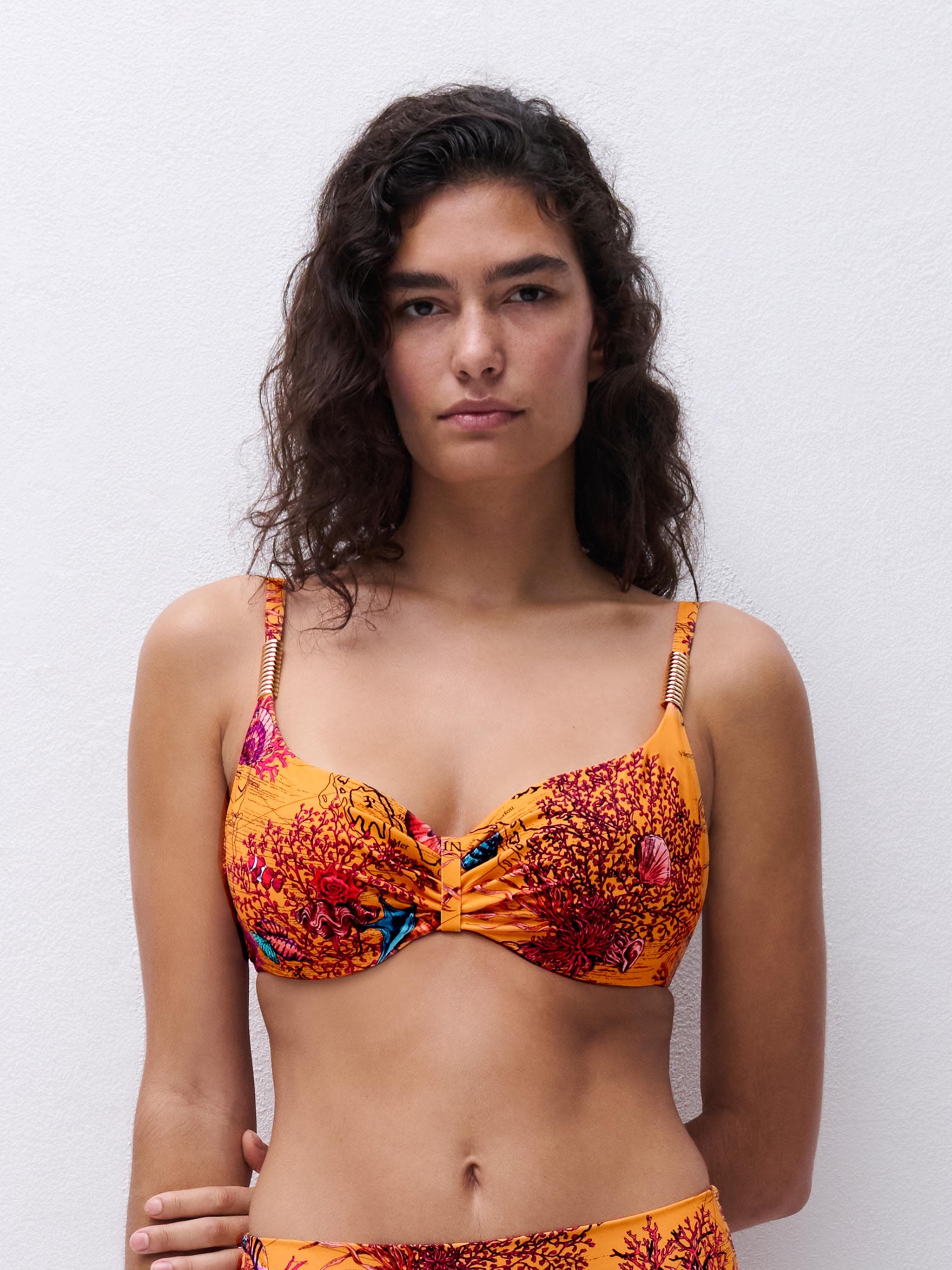 Underwired full coverage bikini top - Light mediterranean