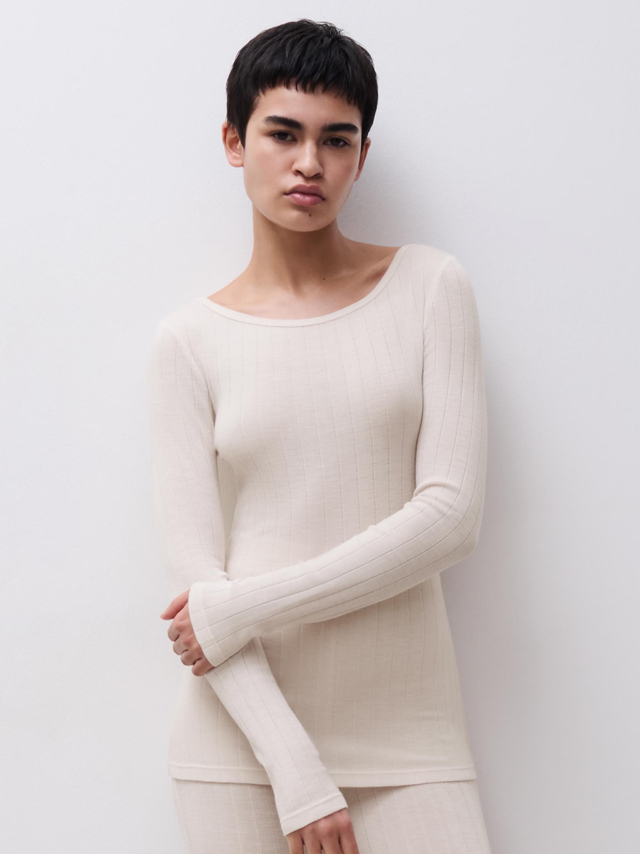 Long-sleeved T-shirt - Talc