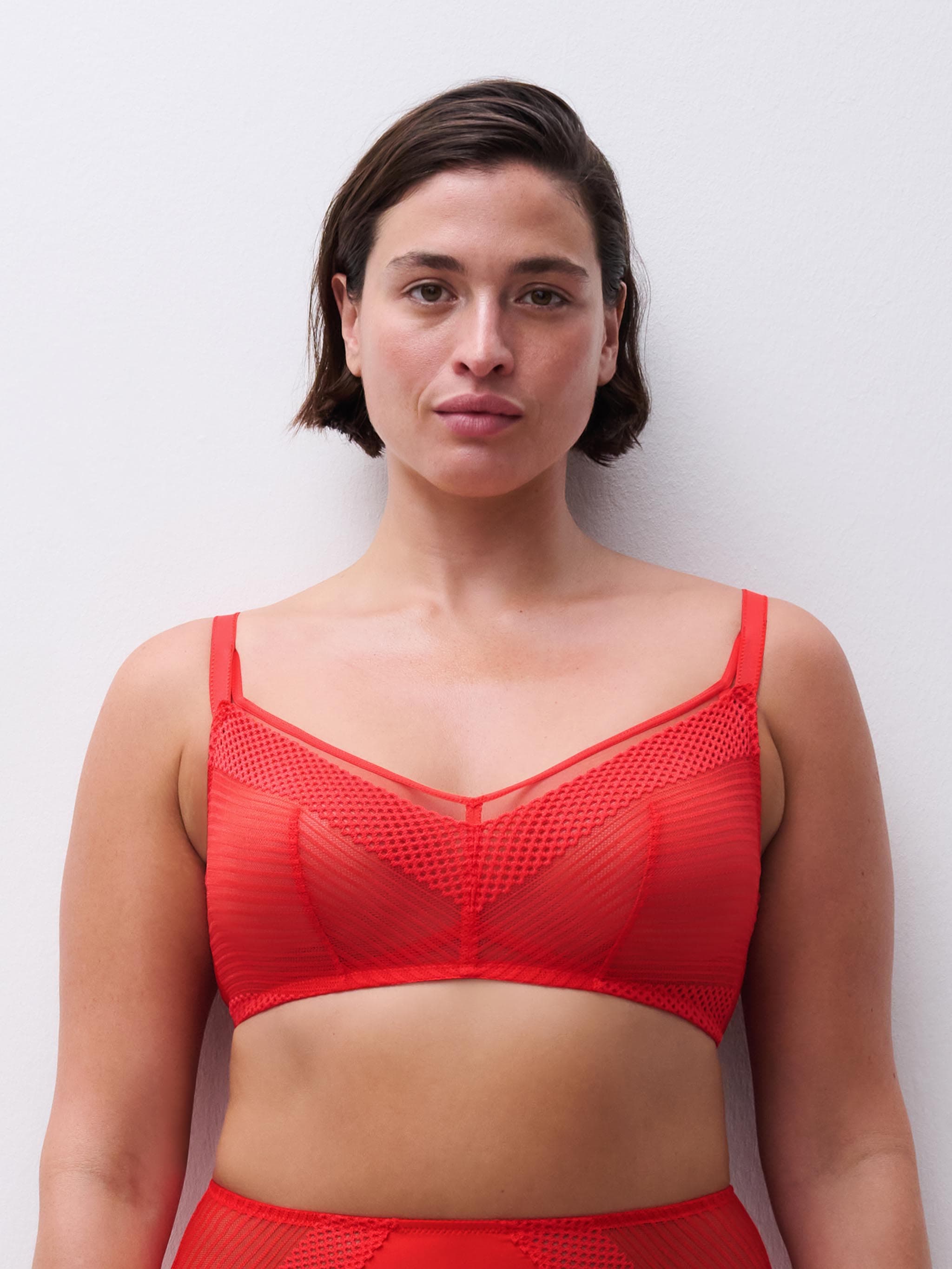 Wireless support bra - Red Cocktail