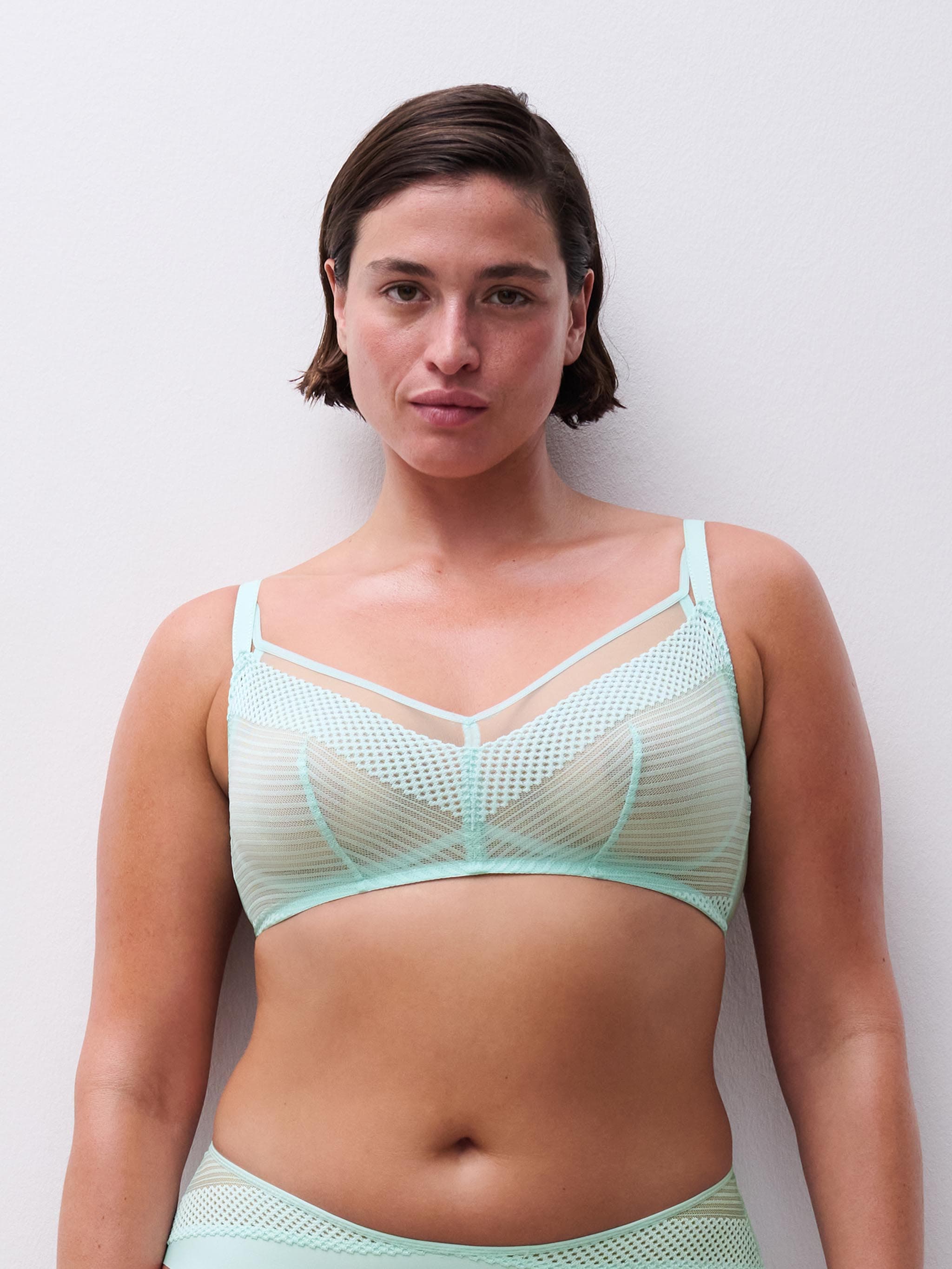 Wireless support bra - Nile Green