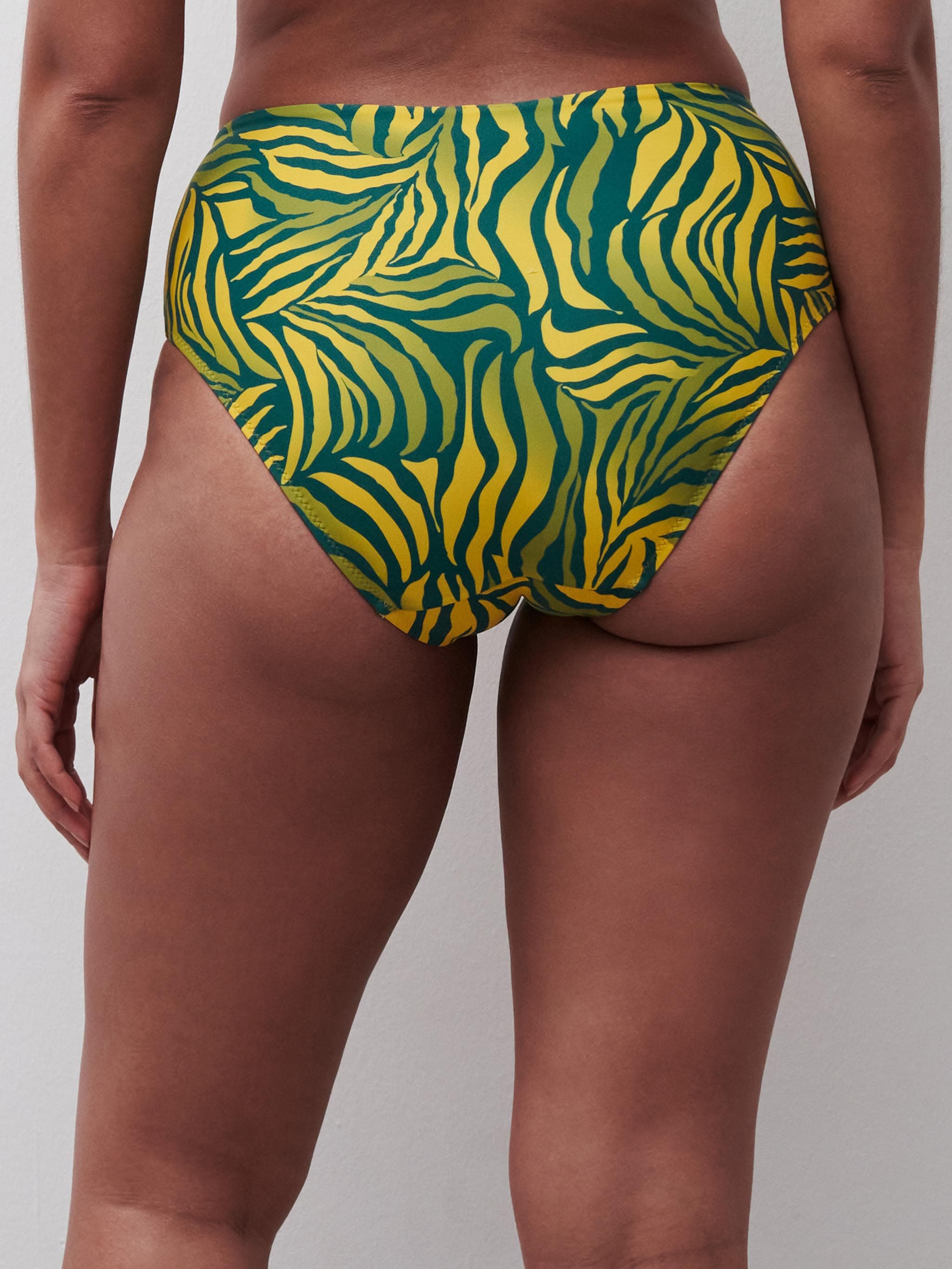 High-waisted bikini bottom - YELLOW JUNGLE